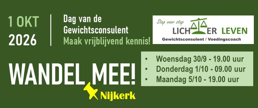Drie wandelingen t.g.v. de Dag van de Gewichtsconsulent